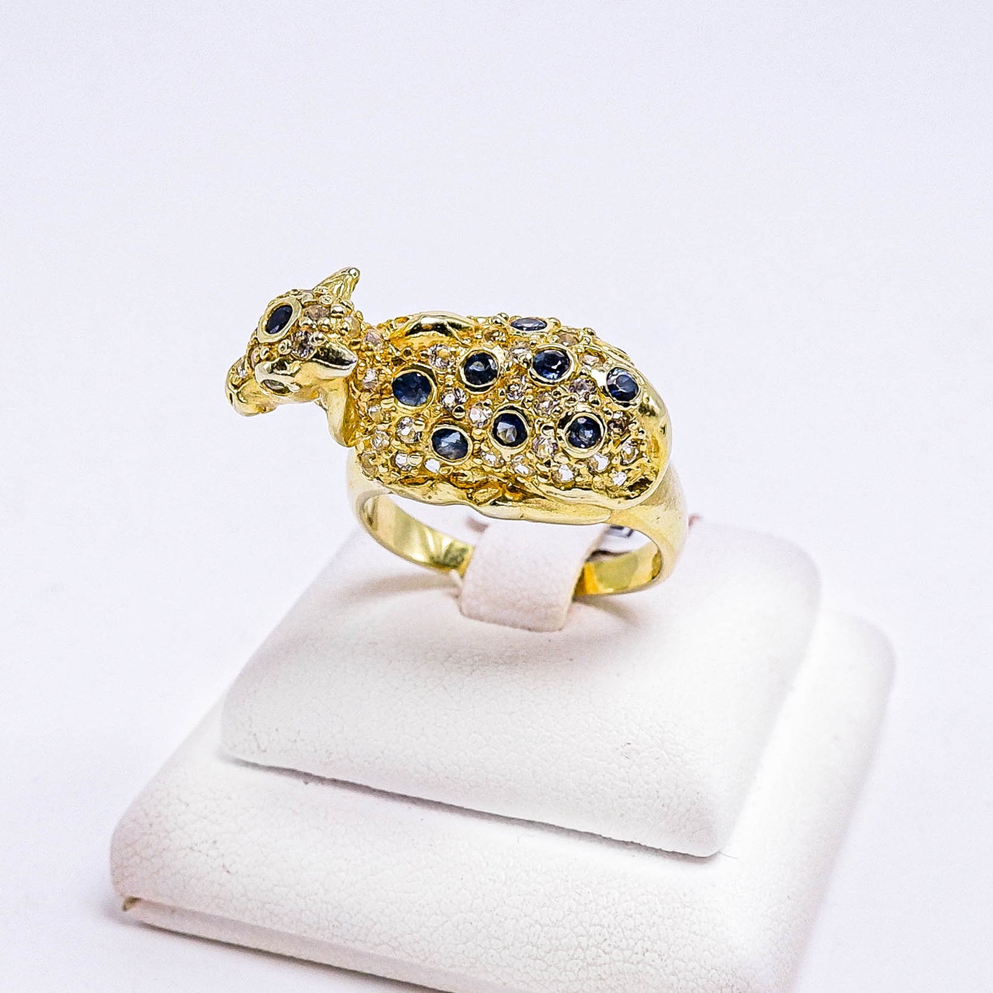 แหวนเงินแท้ 925 ฝังพลอย ไพลิน(Blue Sapphire)+แซฟไฟร์ (Sapphire)+ไวท์โทพาส(whitetopaz)