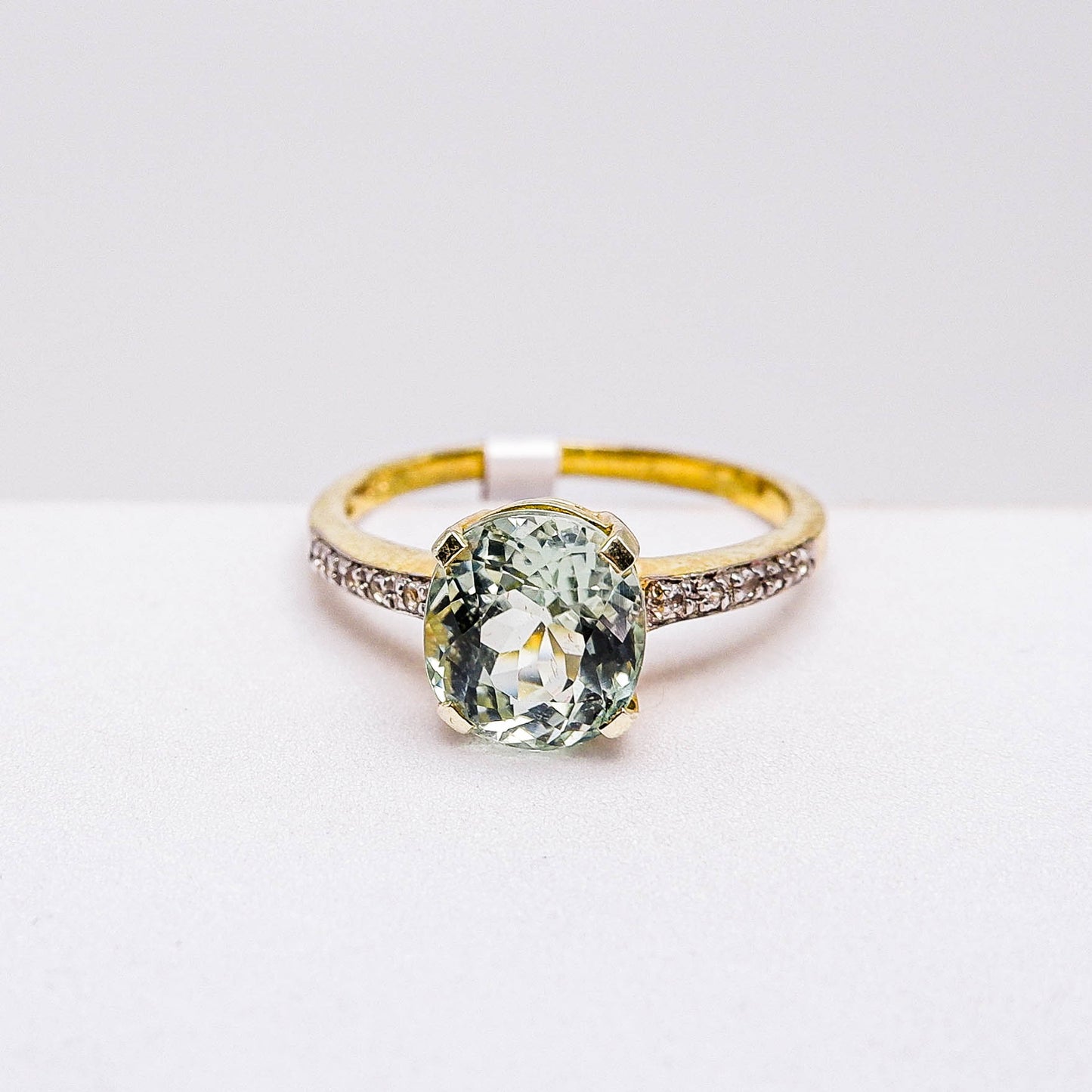 แหวนเงินแท้ 925 ฝังพลอย ทัวร์มาลีน (Tourmaline) + ไวท์โทพาส (whitetopaz)