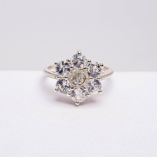 แหวนเงินแท้ 925 ฝังพลอย เพทายขาว (Zircon) + เซอร์คอน (Zircon)