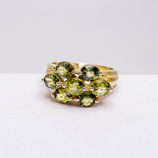 แหวนเงินแท้ 925 ฝังพลอย เขียวส่องบางกะจะ (greensapphire)