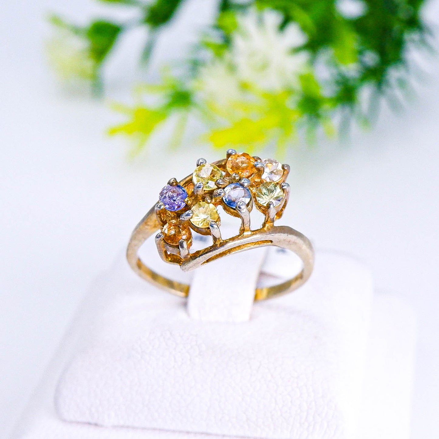แหวนเงินแท้ 925 ฝังพลอย  แฟนซีแซฟไฟร์ (Fancy Sapphire)