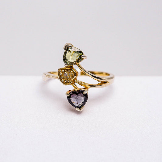 แหวนเงินแท้ 925 ฝังพลอย แซฟไฟร์แทนซาเนีย (ดิบ) (Tanzania Sapphire)(Unheated)+เซอร์คอน (Zircon)