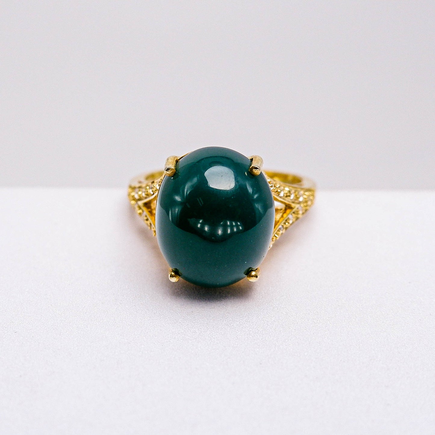 แหวนเงินแท้ 925 ฝังพลอย โมรา (Agate) + ไวท์โทพาส (whitetopaz)