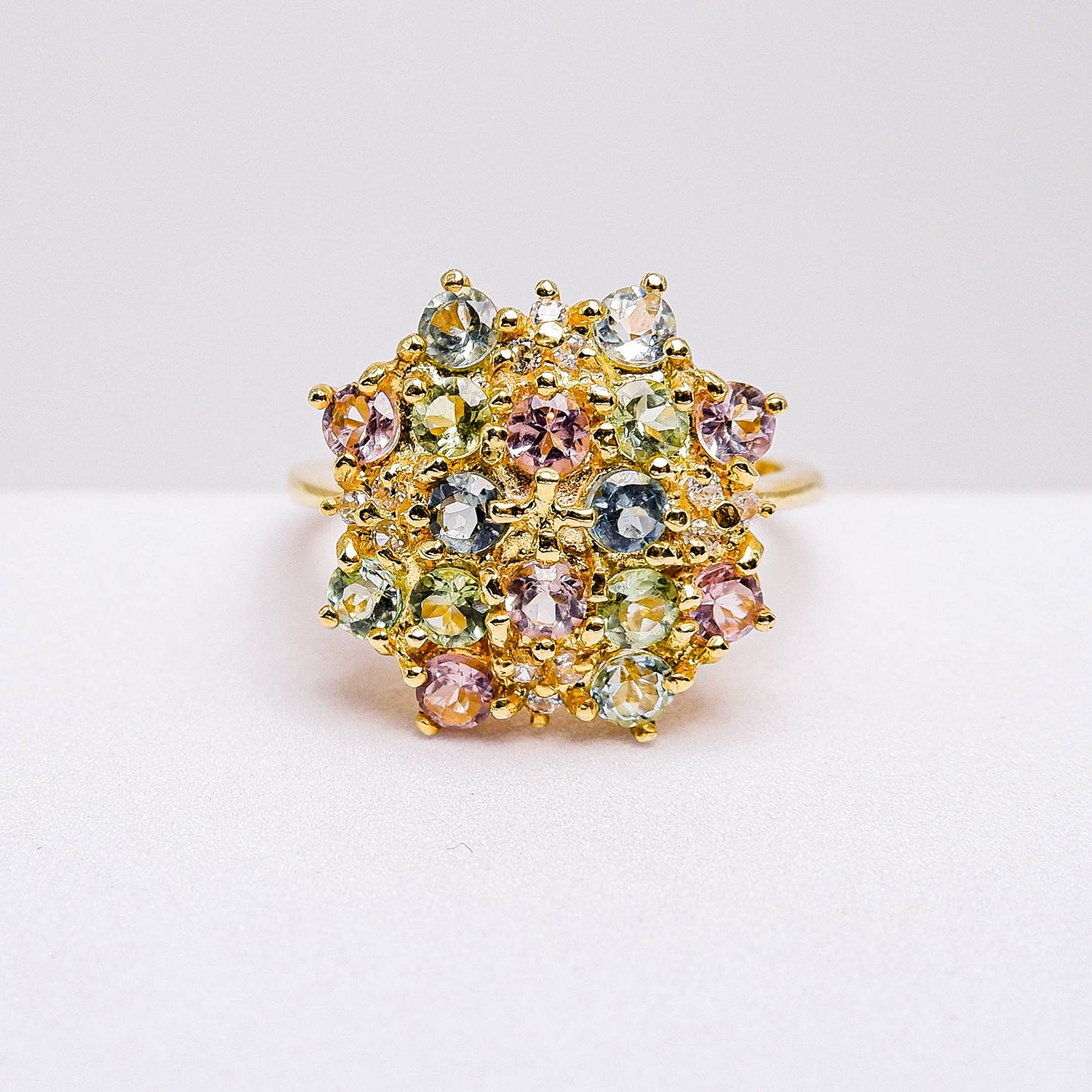 แหวนเงินแท้ 925 ฝังพลอย ทัวร์มาลีน (Tourmaline) + เซอร์คอน (Zircon)