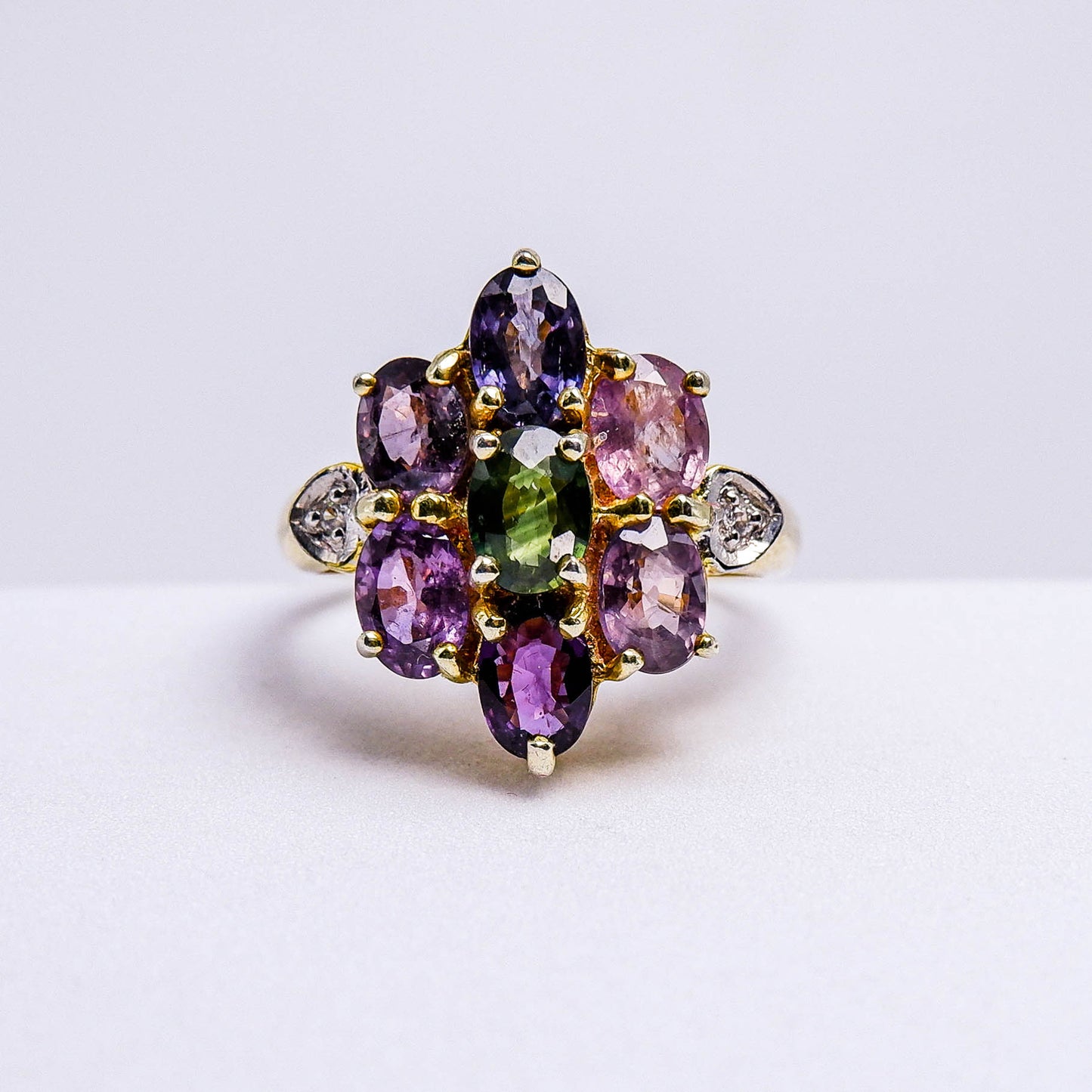 แหวนเงินแท้ 925 ฝังพลอย แซฟไฟร์ไทย (Thai Sapphire) + เซอร์คอน (Zircon)