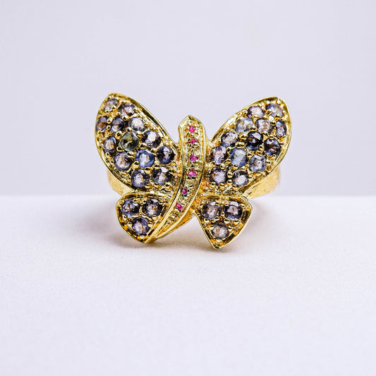 แหวนเงินแท้ 925 ฝังพลอย คัลเลอร์เชนจ์ (Color Change) + เซอร์คอน (Zircon)