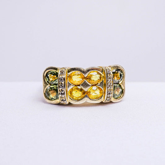 แหวนเงินแท้ 925 ฝังพลอย แฟนซีแซฟไฟร์ (Fancy Sapphire) + เซอร์คอน (Zircon)