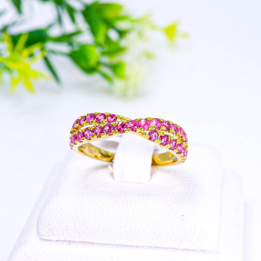 แหวนเงินแท้ 925 ฝังพลอย ทับทิมไทย (Siam Ruby)