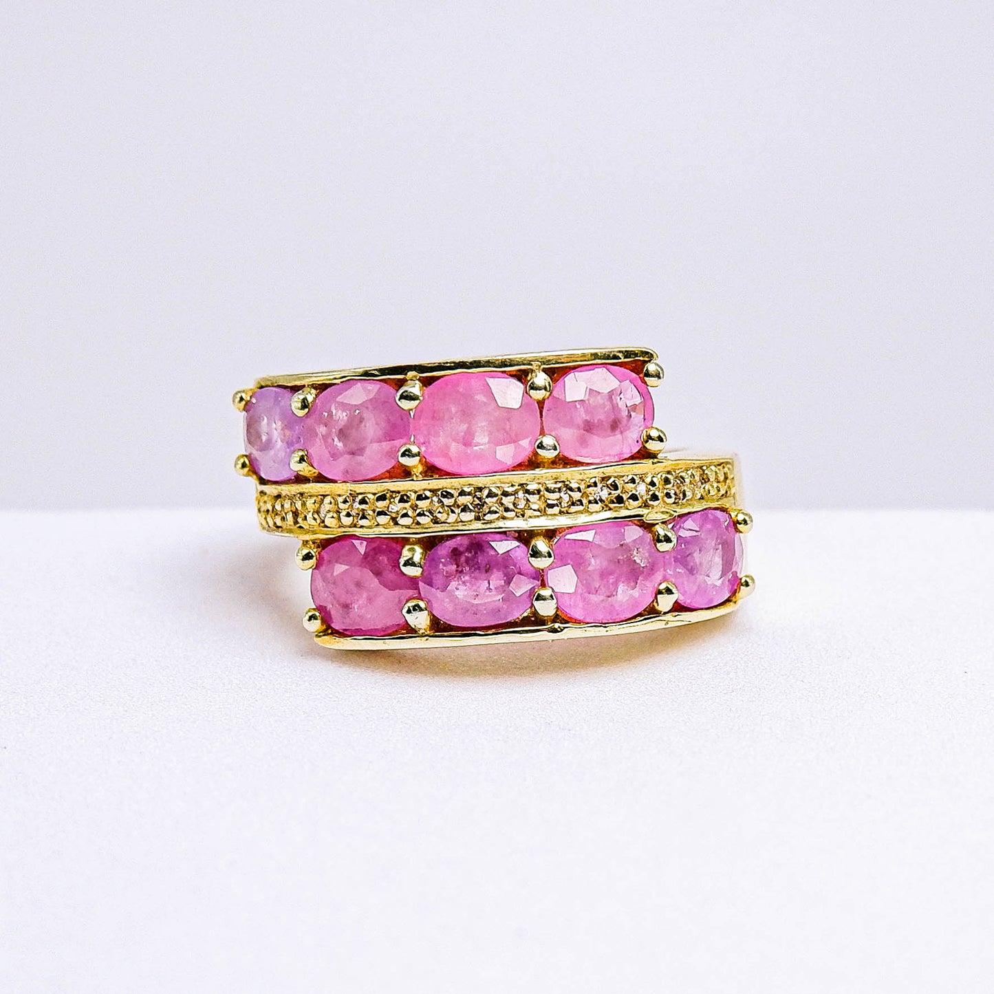 แหวนเงินแท้ 925 ฝังพลอย แซฟไฟร์เวียดนาม (Vietnam Sapphire) + ไวท์โทพาส (whitetopaz)