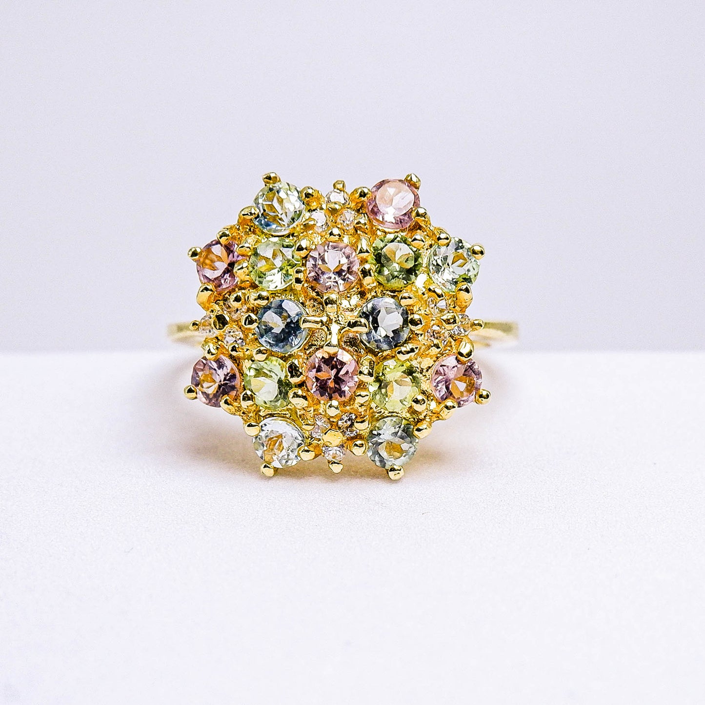 แหวนเงินแท้ 925 ฝังพลอย ทัวร์มาลีน (Tourmaline) + เซอร์คอน (Zircon)