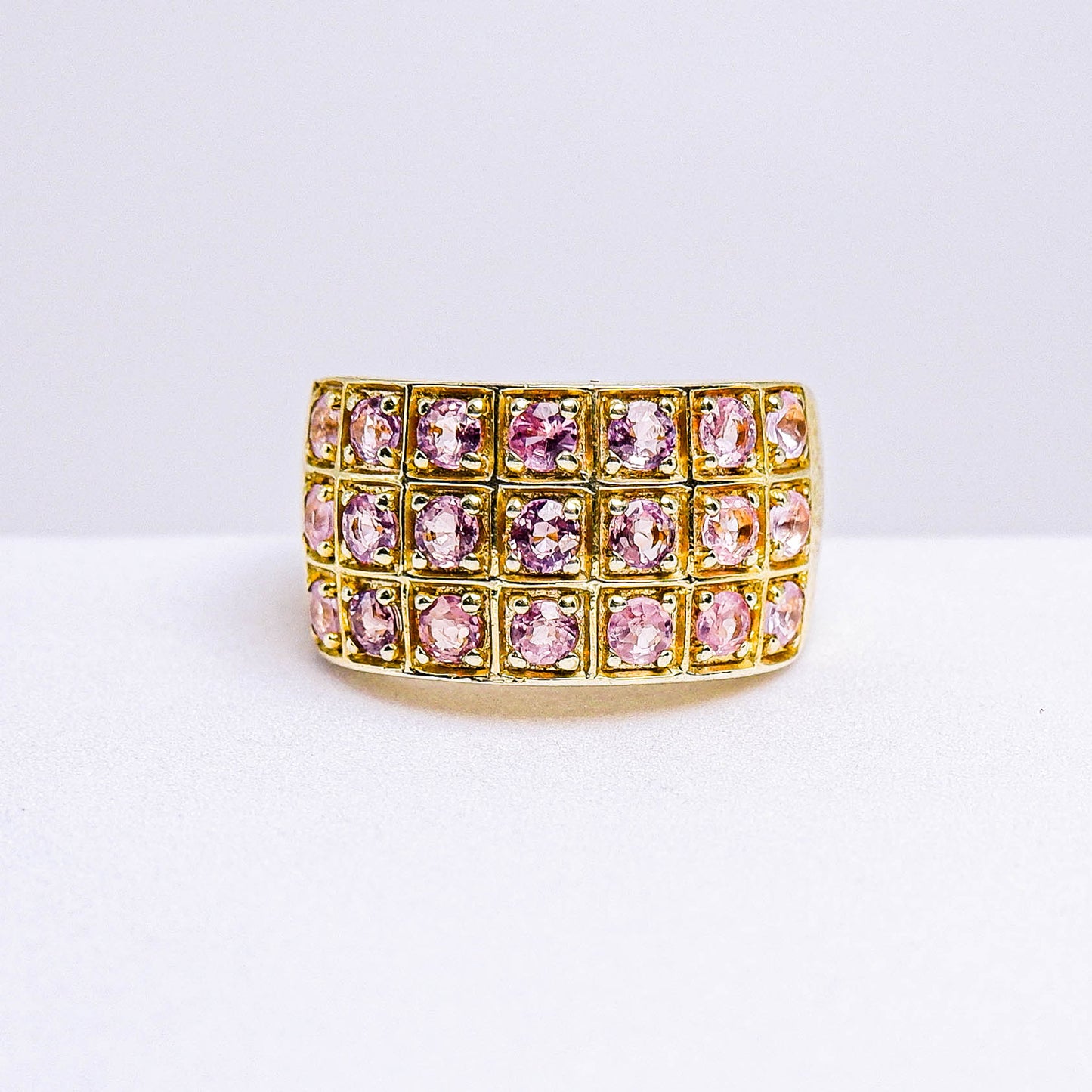 แหวนเงินแท้ 925 ฝังพลอย พิงค์แซฟไฟร์ (Pink Sapphire)