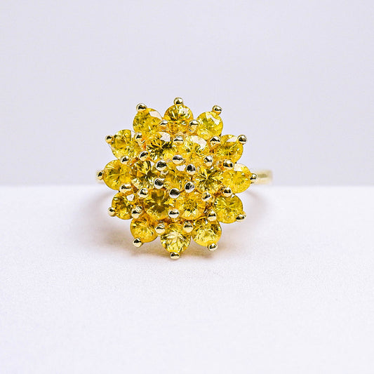 แหวนเงินแท้ 925 ฝังพลอย บุษราคัม (Yellow Sapphire)