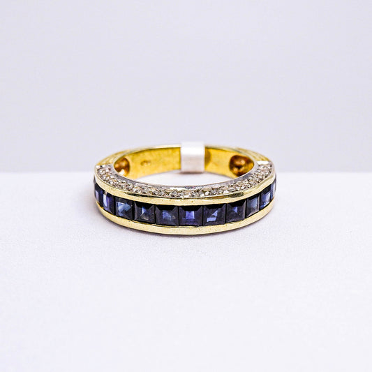 แหวนเงินแท้ 925 ฝังพลอย ไพลิน (Blue Sapphire) + เซอร์คอน (Zircon)