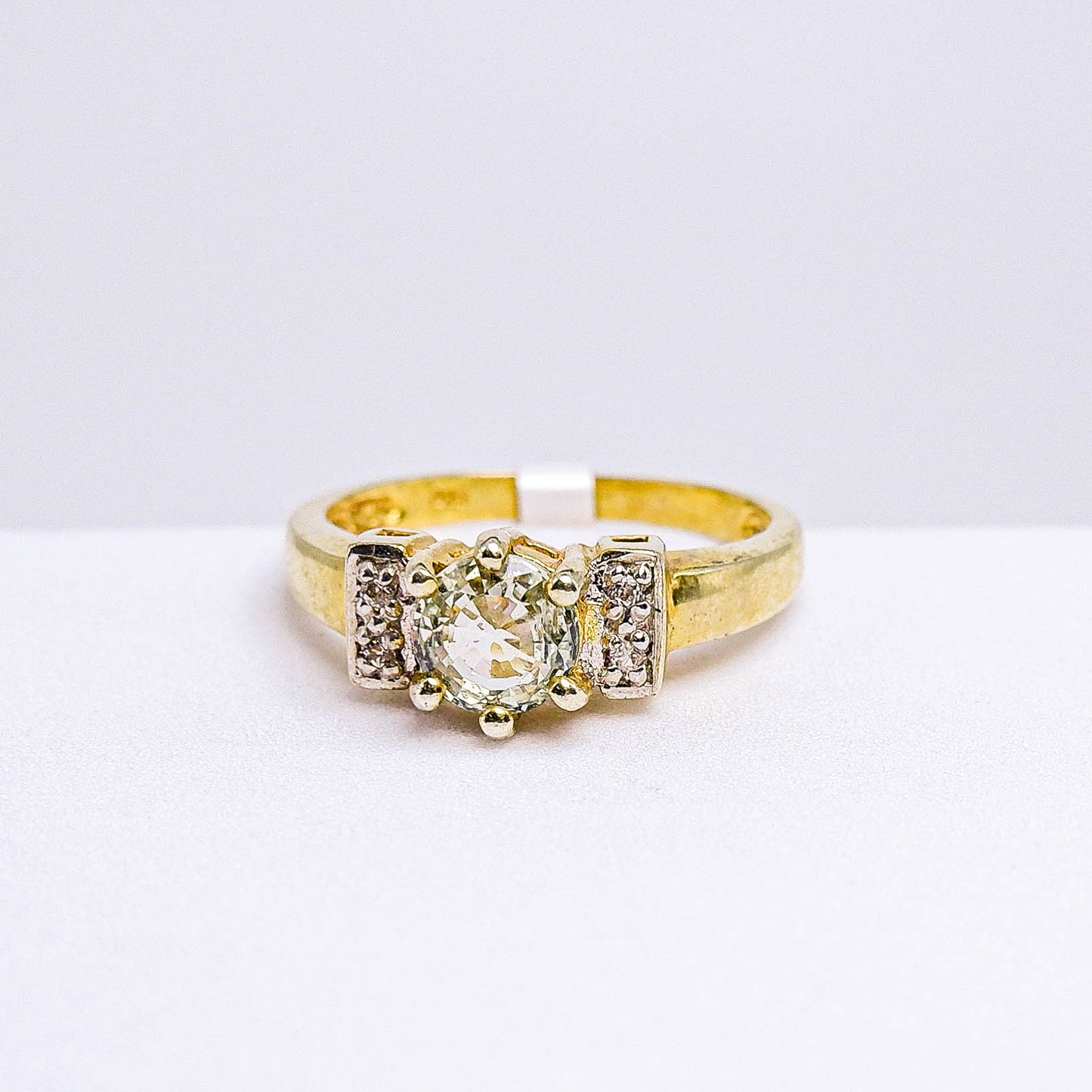 แหวนเงินแท้ 925 ฝังพลอย แซฟไฟร์ศรีลังกา (ดิบ) (Unheated Ceylon Sapphire)+เซอร์คอน (Zircon)