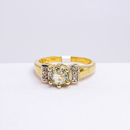 แหวนเงินแท้ 925 ฝังพลอย แซฟไฟร์ศรีลังกา (ดิบ) (Unheated Ceylon Sapphire)+เซอร์คอน (Zircon)