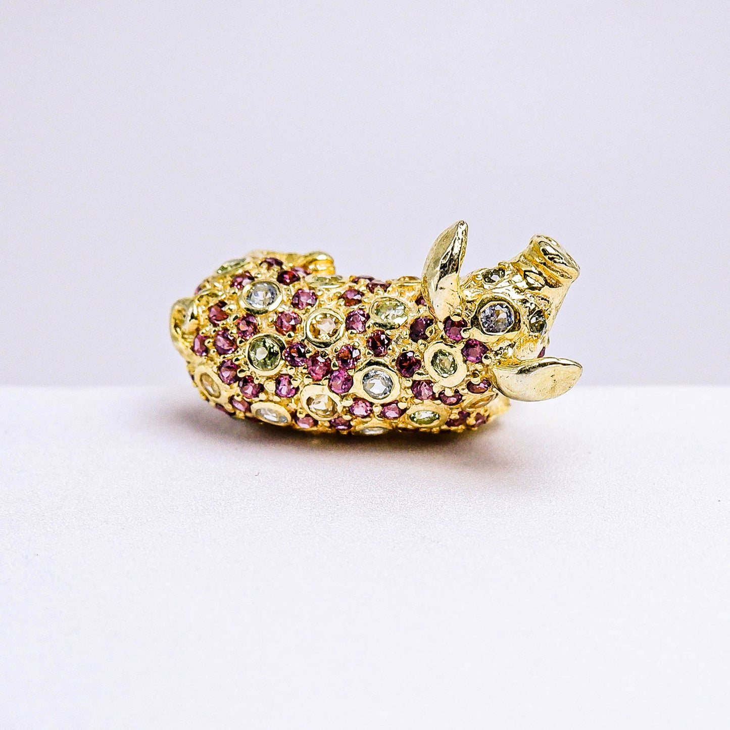 แหวนเงินแท้ 925 ฝังพลอย โรโดไลท์(Rhodolite)+บลูโทพาส(Blue Topaz)+ ซิทริน(Citrine)+เพอริดอท(Peridot)+แซฟไฟร์(Sapphire)