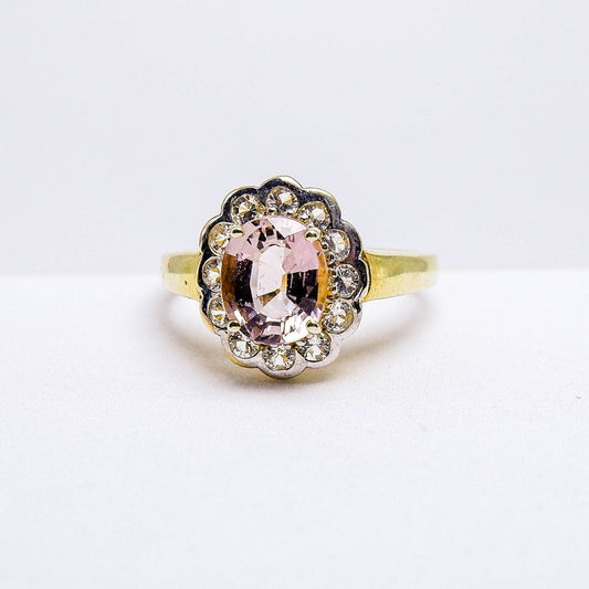 แหวนเงินแท้ 925 ฝังพลอย ทัวร์มาลีน (Tourmaline) + ไวท์โทพาส (whitetopaz)