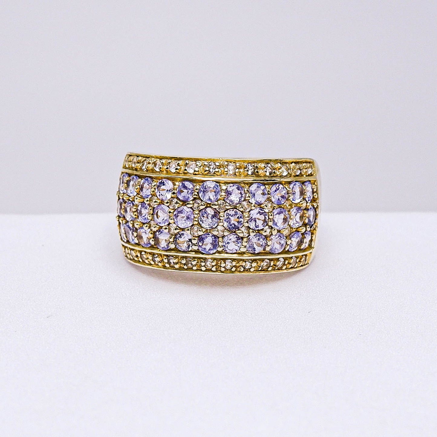 แหวนเงินแท้ 925 ฝังพลอย แทนซาไนท์ (Tanzanite) + เซอร์คอน (Zircon)