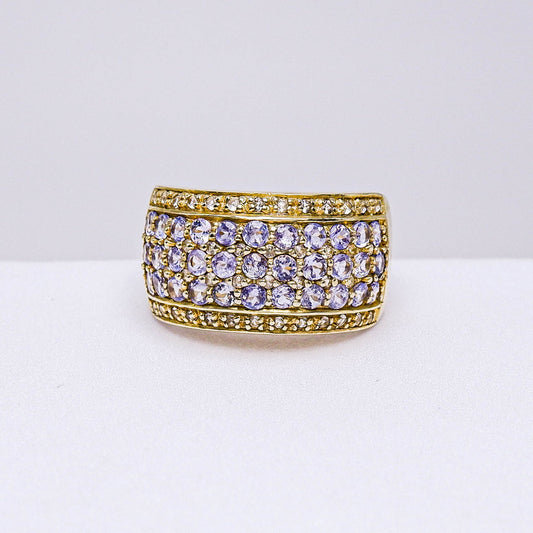 แหวนเงินแท้ 925 ฝังพลอย แทนซาไนท์ (Tanzanite) + เซอร์คอน (Zircon)