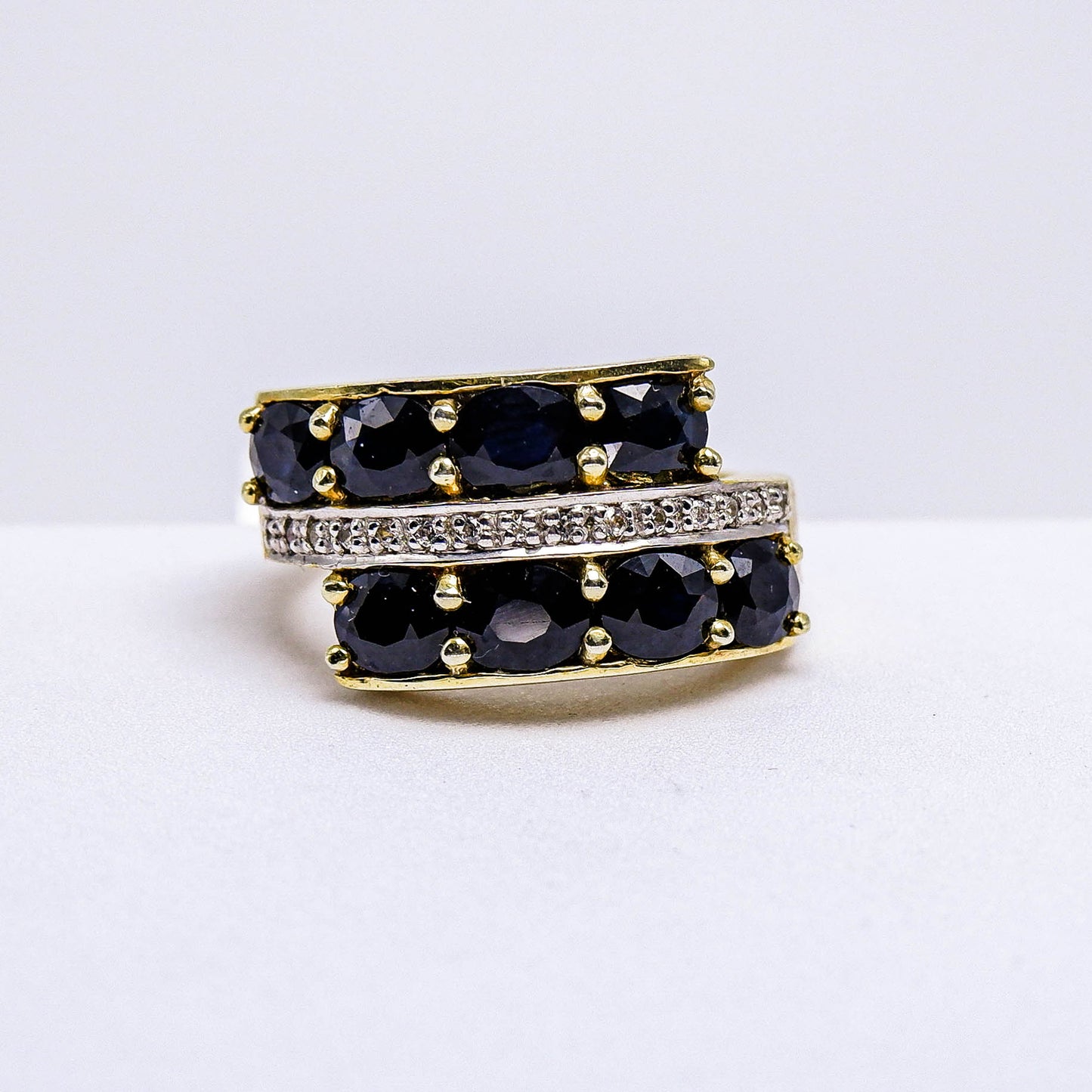 แหวนเงินแท้ 925 ฝังพลอย ไพลิน (Blue Sapphire) + เซอร์คอน (Zircon)