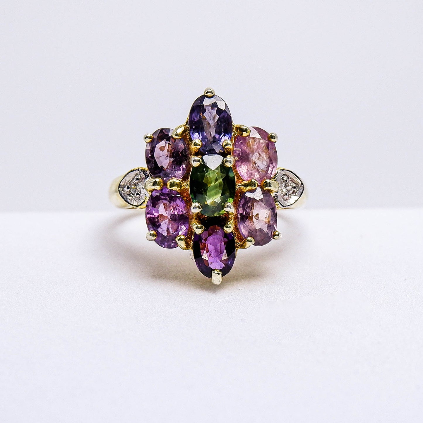 แหวนเงินแท้ 925 ฝังพลอย แซฟไฟร์ไทย (Thai Sapphire) + เซอร์คอน (Zircon)
