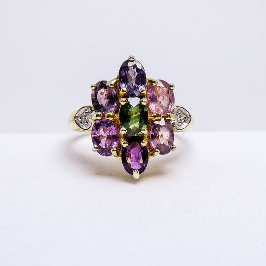 แหวนเงินแท้ 925 ฝังพลอย แซฟไฟร์ไทย (Thai Sapphire) + เซอร์คอน (Zircon)