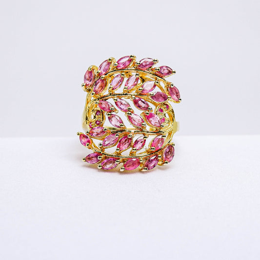แหวนเงินแท้ 925 ฝังพลอย ทับทิมไทย (Siam Ruby) + พิงค์แซฟไฟร์ (Pink Sapphire)