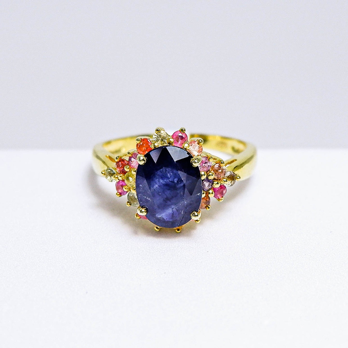 แหวนเงินแท้ 925 ฝังพลอย ไพลิน (Blue Sapphire) + แซฟไฟร์ (Sapphire)
