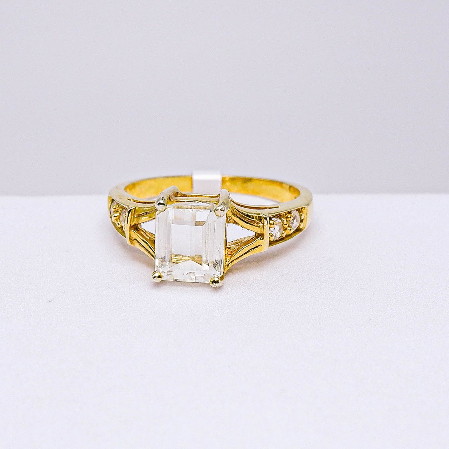 แหวนเงินแท้ 925 ฝังพลอย คูณไซต์ (Kunzite) + ไวท์โทพาส (whitetopaz)