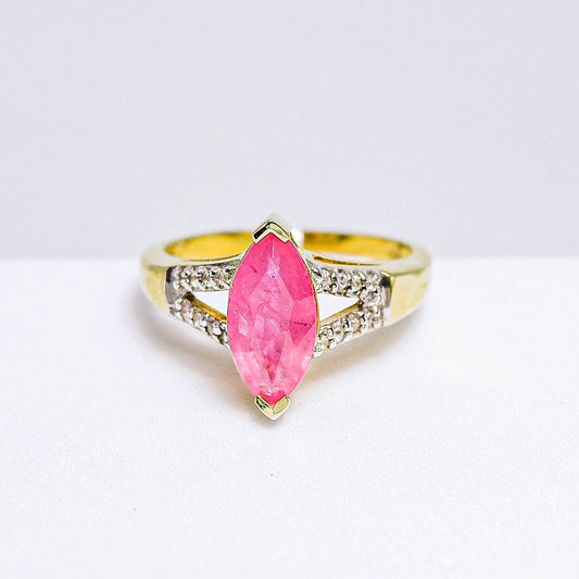 แหวนเงินแท้ 925 ฝังพลอย ทับทิมแทนซาเนีย (Tanzania Ruby) + เซอร์คอน (Zircon)