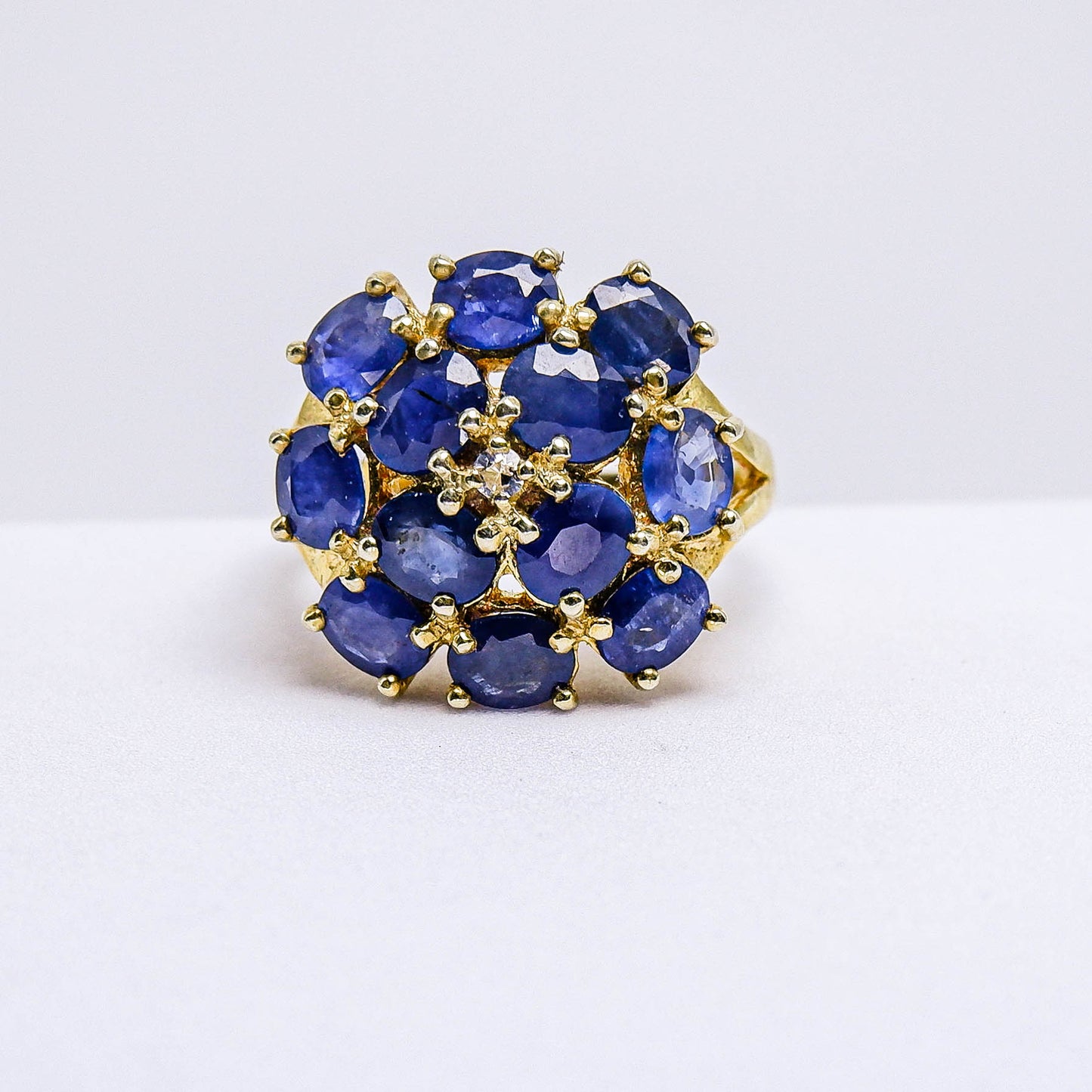 แหวนเงินแท้ 925 ฝังพลอย ไพลิน(Blue Sapphire) + เซอร์คอน (Zircon)