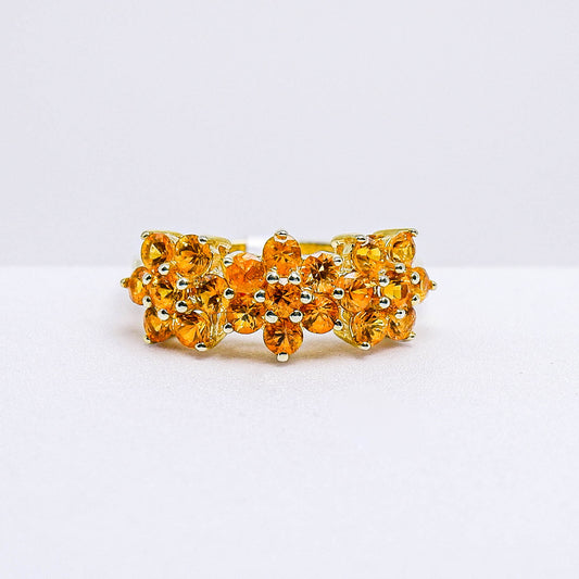 แหวนเงินแท้ 925 ฝังพลอย บุษราคัม (Yellow Sapphire)