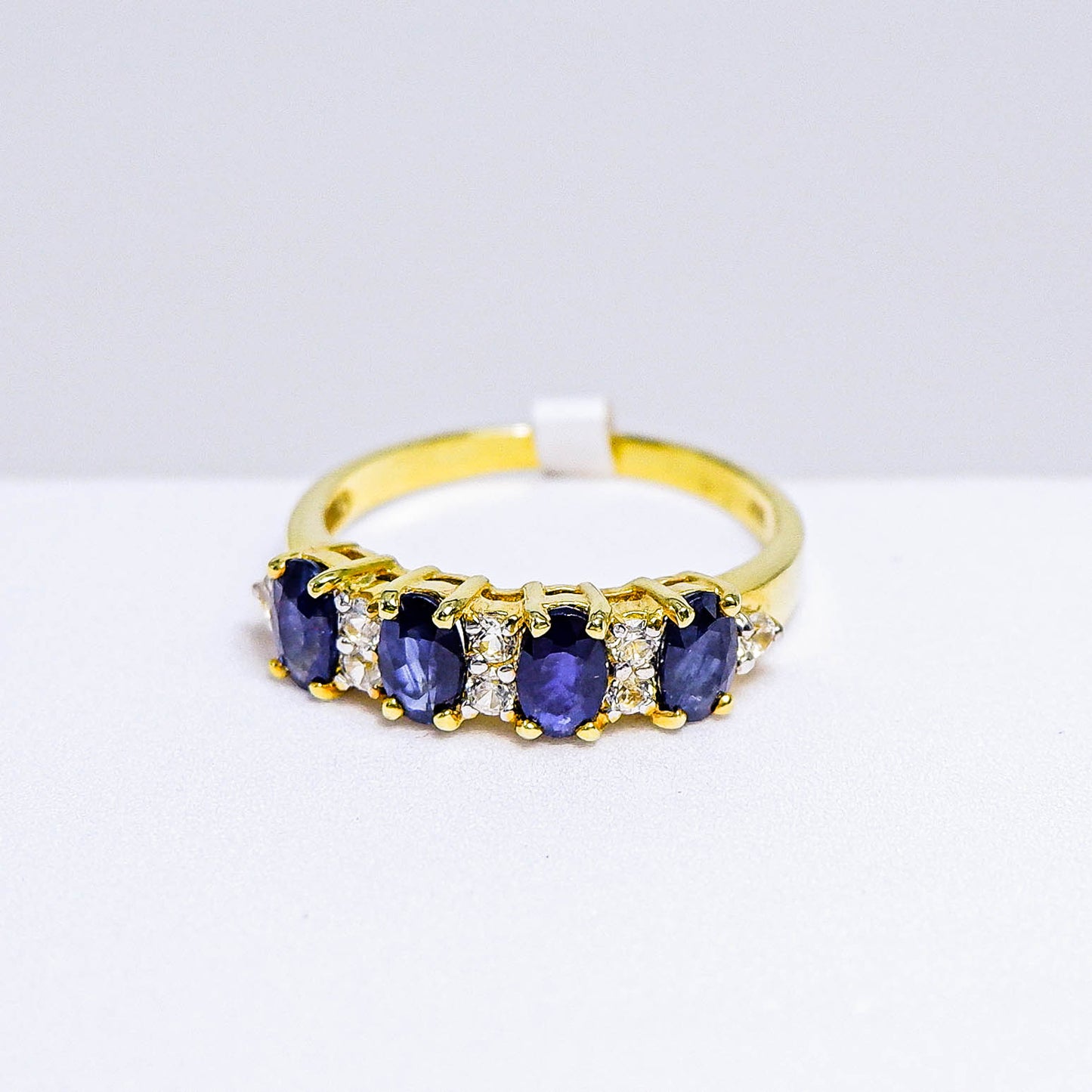 แหวนเงินแท้ 925 ฝังพลอย ไพลิน (Blue Sapphire) + เซอร์คอน (Zircon)