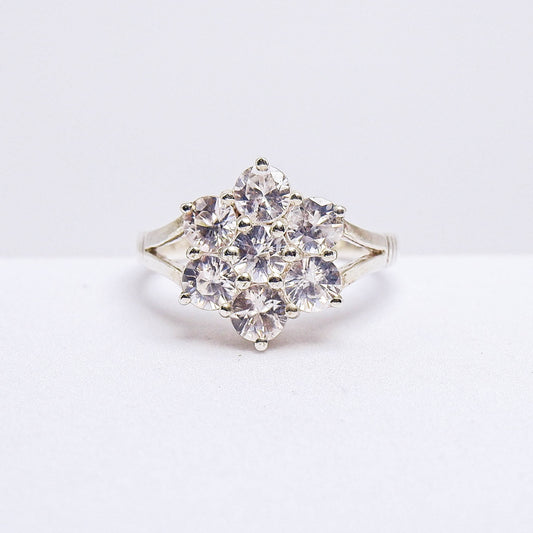 แหวนเงินแท้ 925 ฝังพลอย เพทายขาว (White Zircon)