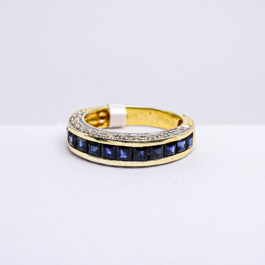 แหวนเงินแท้ 925 ฝังพลอย ไพลิน (Blue Sapphire) + เซอร์คอน (Zircon)