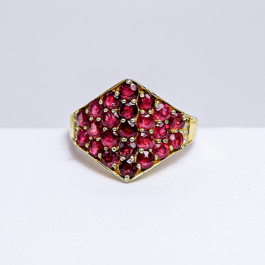 แหวนเงินแท้ 925 ฝังพลอย เรดสปิเนล (Red Spinel) + เซอร์คอน (Zircon)
