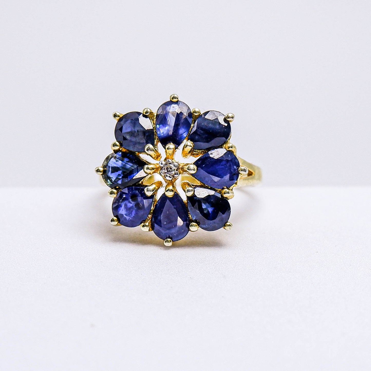 แหวนเงินแท้ 925 ฝังพลอย ไพลิน (Blue Sapphire) + เซอร์คอน (Zircon)