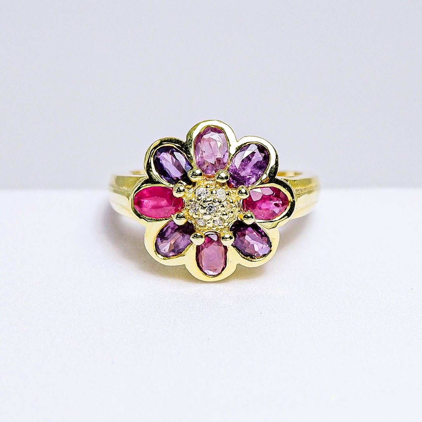 แหวนเงินแท้ 925 ฝังพลอย แซฟไฟร์ไทย (Thai Sapphire) + เซอร์คอน (Zircon)