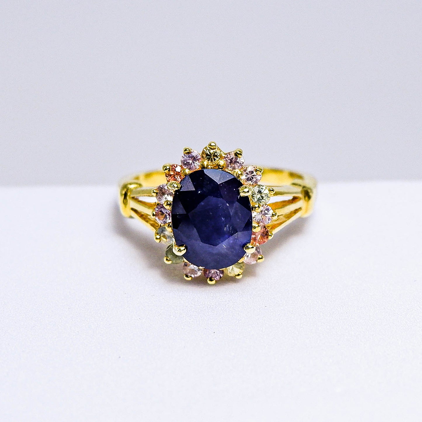 แหวนเงินแท้ 925 ฝังพลอย ไพลิน (Blue Sapphire) + แซฟไฟร์ (Sapphire)