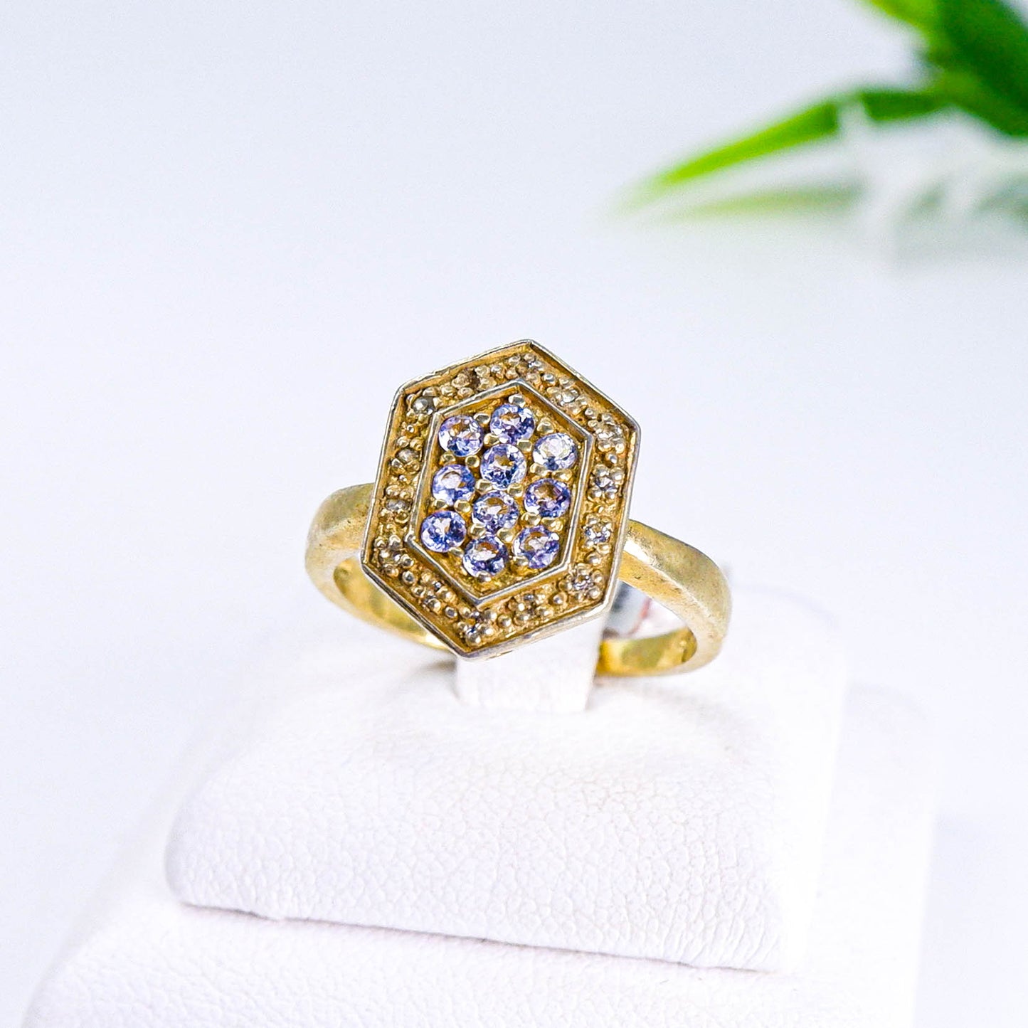 แหวนเงินแท้ 925 ฝังพลอย แทนซาไนท์ (Tanzanite) + โทพาส (Topaz)