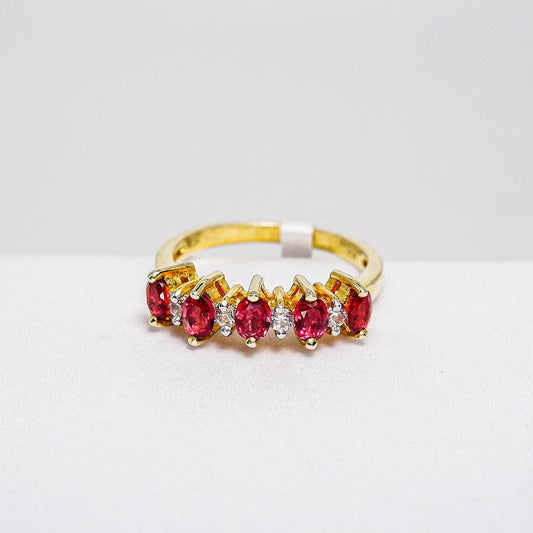 แหวนเงินแท้ 925 ฝังพลอย สปิเนล (Spinel) + เซอร์คอน (Zircon)