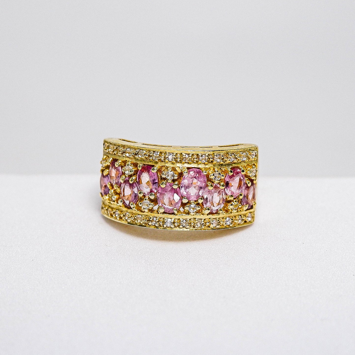 แหวนเงินแท้ 925 ฝังพลอย ทับทิมไทย (Ruby) + เซอร์คอน (Zircon) + ไวท์โทพาส (whitetopaz)