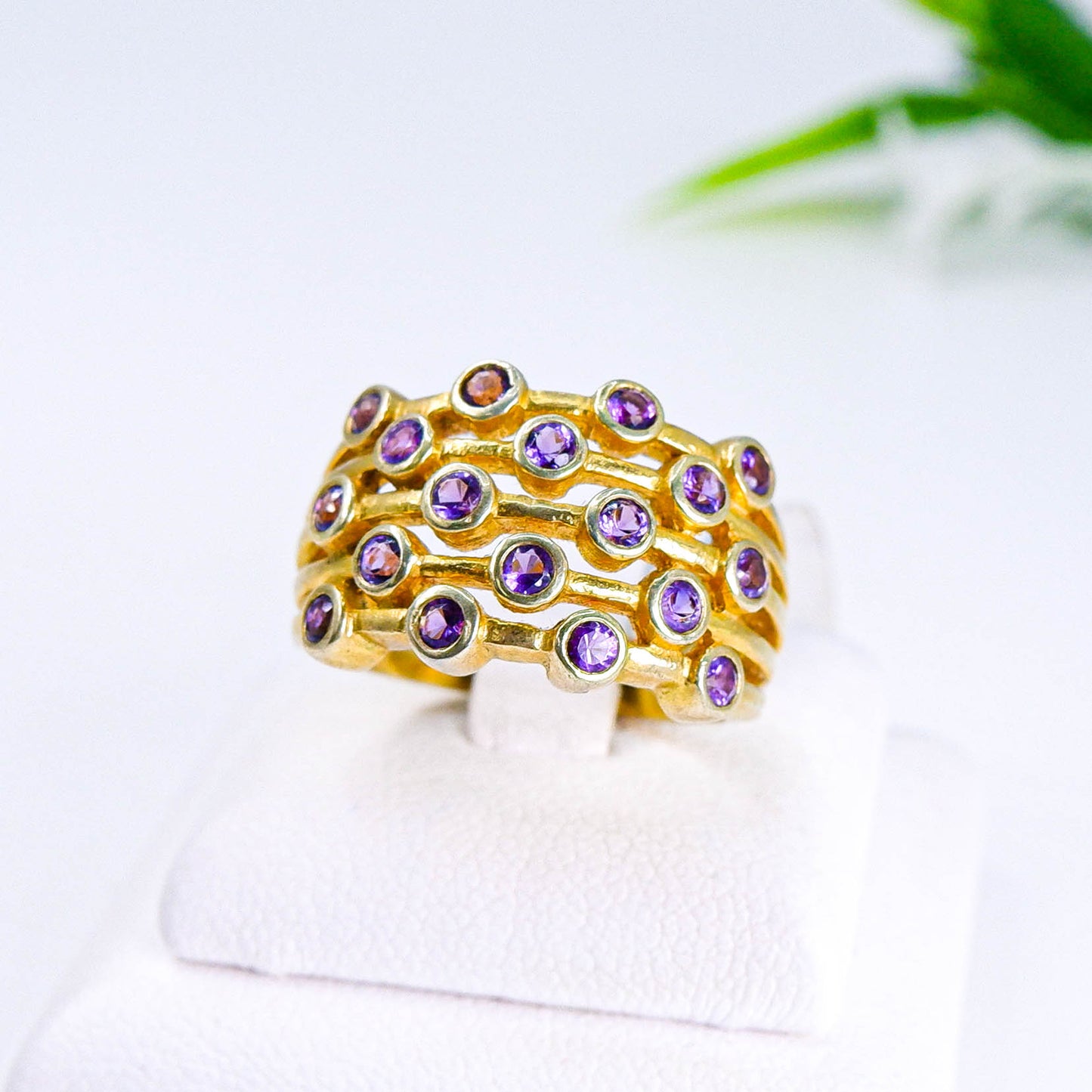 แหวนเงินแท้ 925 ฝังพลอย อเมทิส (Amethyst)