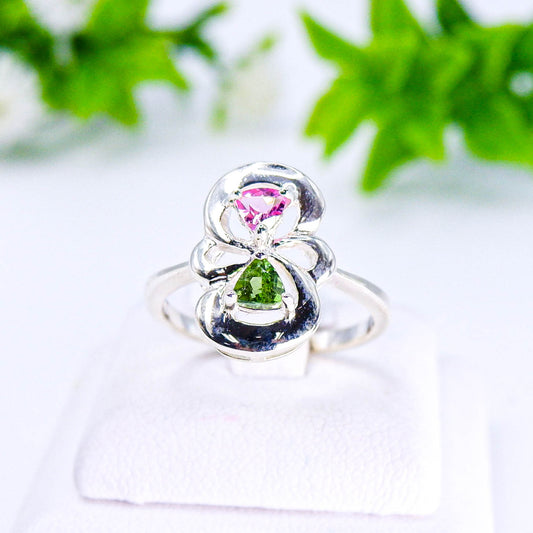แหวนเงินแท้ 925 ฝังพลอย ทัวมาลีน (Tourmaline)