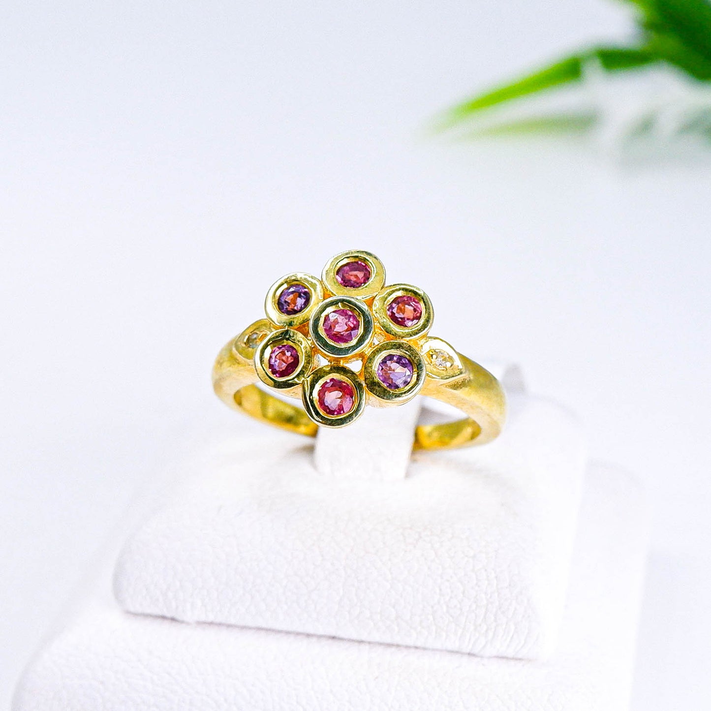 แหวนเงินแท้ 925 ฝังพลอย แซฟไฟร์ไทย (Thai Sapphire) + เซอร์คอน (Zircon)