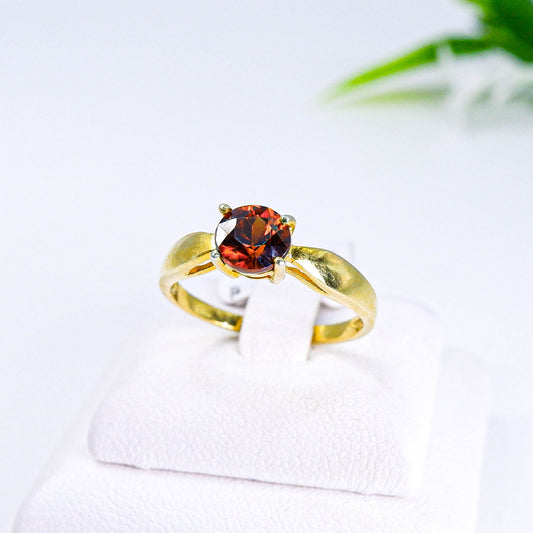 แหวนเงินแท้ 925 ฝังพลอย เพทายดิบ (Unheated Zircon)