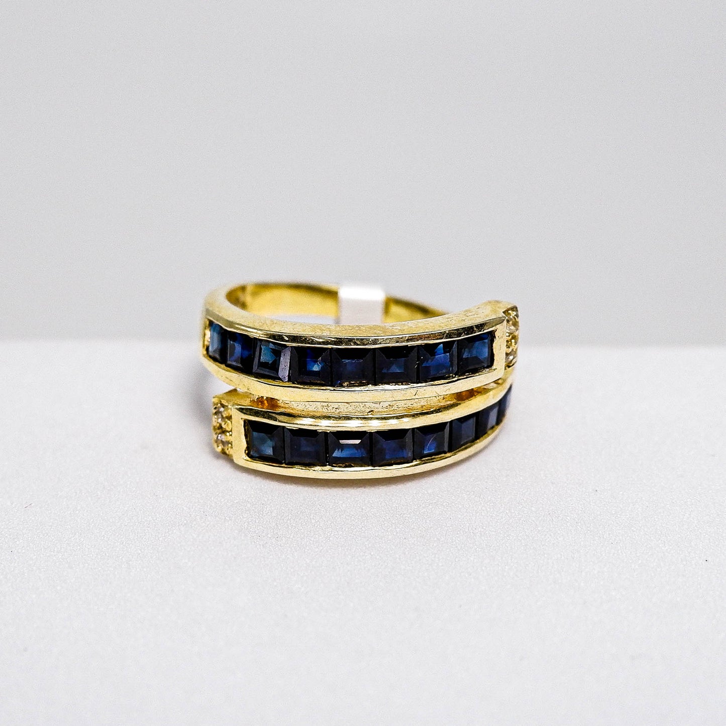 แหวนเงินแท้ 925 ฝังพลอย ไพลิน (Blue Sapphire) + ไวท์โทพาส (whitetopaz)