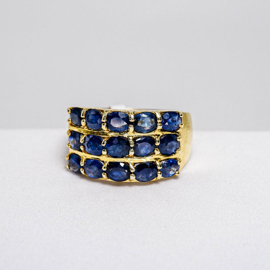 แหวนเงินแท้ 925 ฝังพลอย ไพลิน (Blue Sapphire)