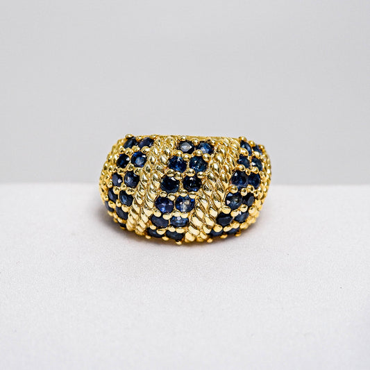 แหวนเงินแท้ 925 ฝังพลอย ไพลินมาบีร่า (Blue Sapphire)