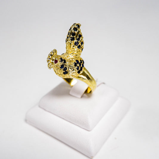 แหวนเงินแท้ 925 ฝังพลอย ไพลิน (Blue Sapphire) + ทับทิมไทย (Ruby)